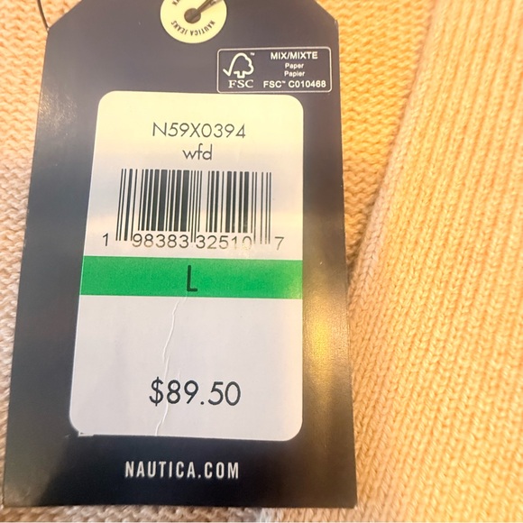 NWT Nautica Tan Cable Knit Cardigan Size Large - Picture 5 of 10